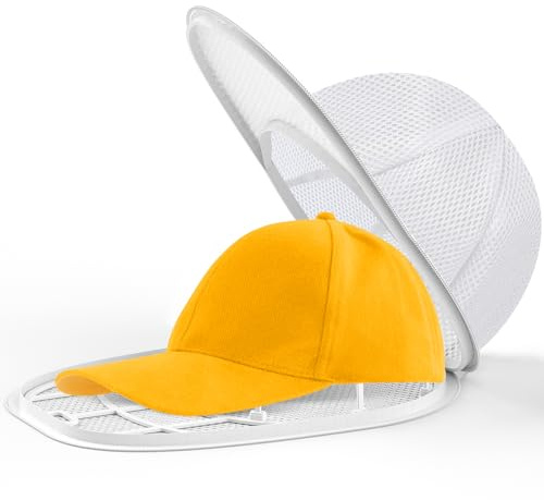 Coopache Wäschesack Cap Gestell zum Waschen Form Halter für Waschmaschine und Spülmaschine Hut Reiniger Basecap Waschgestell für Baseballmützen (Weiß) | Kappen Halterung Halter Spülmaschine Hut Reiniger Wäschesack für Baseballmützen (Weiß)