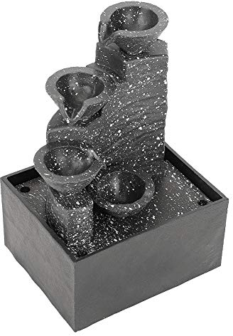 Desktop-USB-Steingarten-Brunnen-Ornament, Kunsthandwerk Für Den Innenbereich, Heimbüro, Tischdekoration