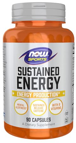 Now Foods Sports, Sustained Energy Energy Production* Mental Alertness* Sustained Release Caffeine with B Vitamins 90 Veg Capsules