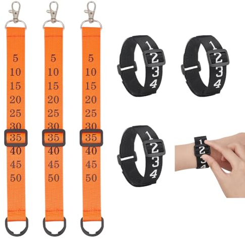 WEBEEDY 3 Stück Fußball-Schiedsrichter-Kettenclip Fußball-Schiedsrichter-Ausrüstungsset, Fußball-Yard-Marker Mit 3 Stück Nummeriertem Fußball-Handgelenk-Down-Indikator