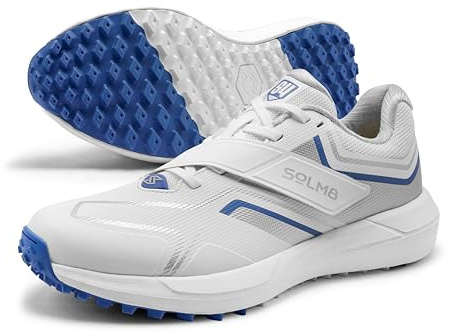 SOLM8 S4 Cricket Shoes for Men & Women - FlexSkin Seamless Upper, Diagonal Strap, Wider Toe Box with Advanced Cushioning for Turf & Field Sports