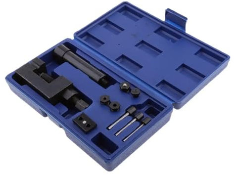 PUCHEN Cadena Motosierra 1 Juego de Herramientas remachadoras de Corte de Cadena Pesada for Motocicleta, Juego de Herramientas de remachado Universal + Caja de Transporte 415 420 428 520 525 530 630