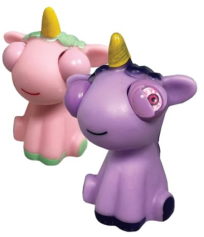 Wild Winkers - Einhorn von Deluxebase. Squeeze Toy Einhorn mit Popping Eyes. Stress-Zappelspielzeug für Erwachsene und Kinder. Squishy Toy Tierfiguren für Kinder.