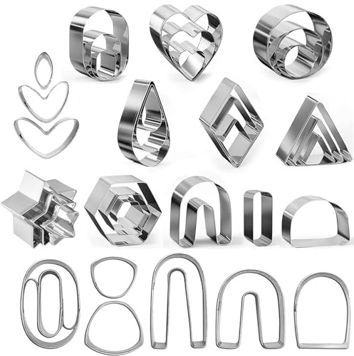 Polymer Clay Cutters Ausstecher Mini 36 Stück Edelstahl Polymer Clay Schmuckherstellung Ausstechformen Set DIY Tools für Keks Plätzchen Tortendekorationen Schmuckwerkzeuge