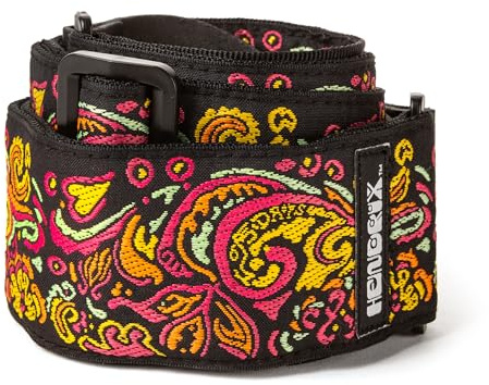 DUNLOP - JH18 - Hendrix Cosmic Love Drops Gitarrengurt, Schwarz und Gelb