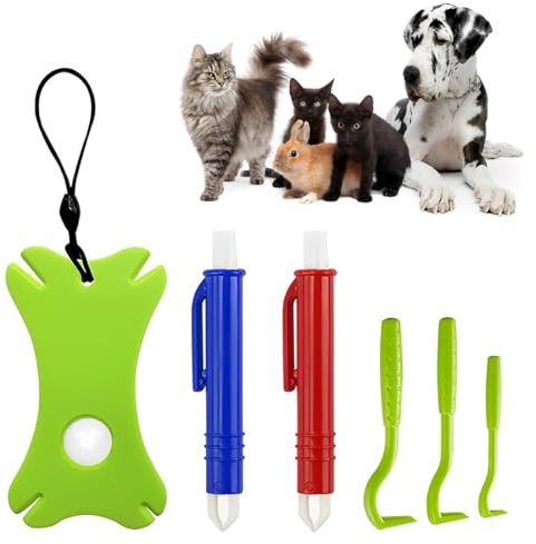 SGERUFZ 6 Pcs pinzette per zecche per cani e umani set completo per la rimozione delle zecche 3 strumenti di forma diversa
