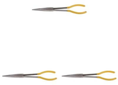 3 Set 11inch Extra Long Reach Nose Straight Bent Nose Pliers Hand Tools 0 Degree