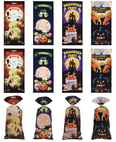 Halloween bus eller godispåsar, söt spöke pumpa godispåse – halloween snacks godispåsar läskig festlig dekoration för godsaker mellanmål popcorn godis
