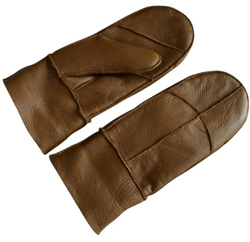 Belachick Gloves Mittens Handschuhe Winter Warm Herren Damen Frauen Lammfell Fäustlinge Winter Halten Sie Warm Lederhandschuhe Echtes Dickes Fell Lammfell Damen Handschuhe