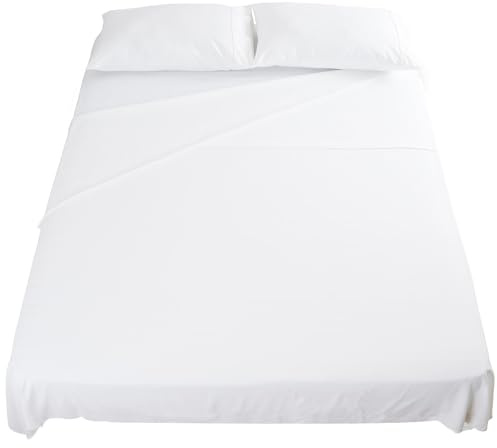Flowen Set Lenzuola Letto Matrimoniale 160x190 cm 4pz Set Completo Lenzuolo Letto Piatto, Coprimaterasso con Angoli e Federe 50x80 in Morbida Microfibra Spazzolata Anti-Acaro Lavabile in Lavatrice