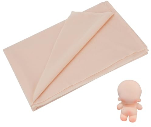FINGERINSPIRE Tissu teint peau de 1 m de large, beige antique pour la fabrication de poupées, tissu en polyester brillant pour couture, vêtements, sacs, marionnettes, crochet