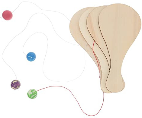 KONTONTY DIY Paddle Ball Leere Holzschläger Für Kreative Gestaltung Indoor Und Outdoor Spiel Für Farbige Bälle Zufällig Ideales Für Bastel Und Spielspaß