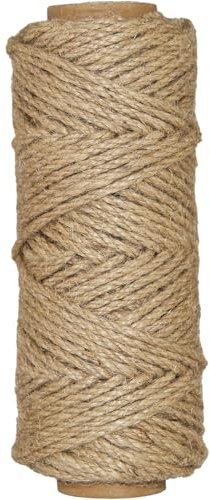Cuerda de yute natural de 4 mm, 50 m, cuerda de yute para manualidades, plantas, jardín, obras de arte hechas a mano, decoración, embalaje y decoración del hogar, cuerda de yute para bricolaje (4 mm)