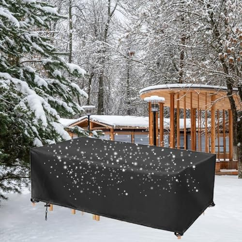Abdeckung für Gartenmöbel, 40 x 45 x 44 cm, wasserdichte Plane für Garten-Loungetisch-Sets, schwarz, UV-beständig, Schutz im Winter