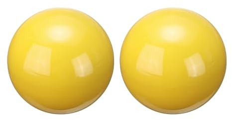 QUARKZMAN 2pz Sfera Decorativa Globo che Fissa 2 pollici 51mm Sfera da Giardino brillanteta, Sfera Cava in Acciaio Inossidabile Senza Saldature, Globo Specchio Liscio, Giallo Brillante