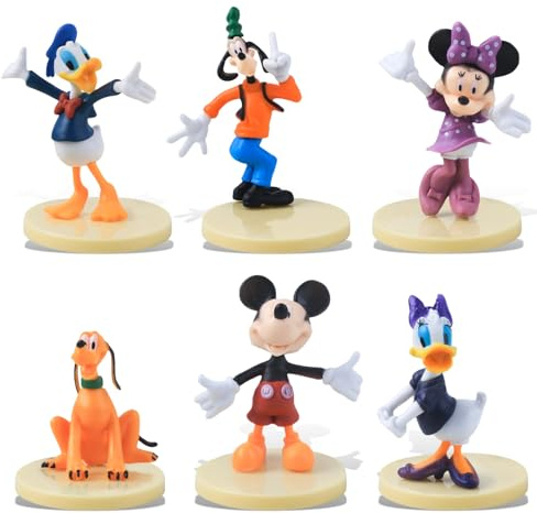 Mouse Cake Topper, 6 Pcs Mouse Figures Party Decorations Cake Decorations Birthday Cake Toppers Kid Birthday Party Decorations for Children Kids Girls