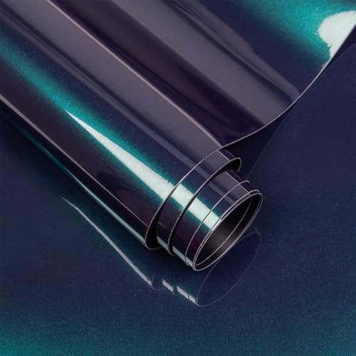 Gloss Green Black Vinyl Wrap, Foneso Emerald Green Automotive Vinyl Film Roll for Cars Interior & Exterior-Air Release TechnologyBubble Free DIY Car Paint 1ft x 10ft