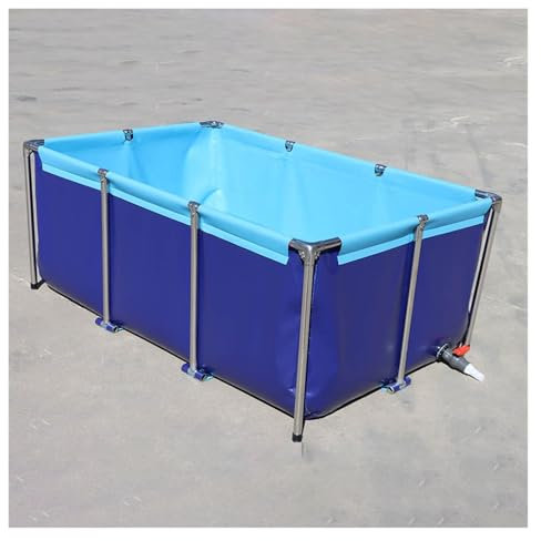 Wetterbeständiger PVC-Canvas-Pool für Teiche, Koi-Fische und Schildkröten, großer Indoor-Aquakultur-Wassertank, langlebiger Speicherteich für den ganzjährigen Gebrauch (1 x 0,6 x 0,5 m)
