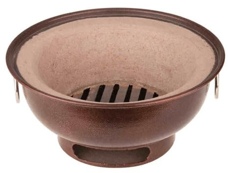 PZOFERLIN Réchaud à Charbon de Bois en Argile Rouge Poêle à Charbon de Bois en Argile, Barbecue, Camping en Plein air, Cuisson, Fonte, Argile, boîtier en métal(Marrone Chiaro)