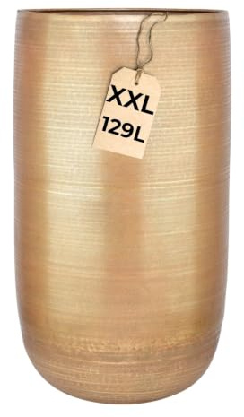 Pot de Fleurs Camiel doré 81 cm - Grand Pot Rond en Aluminium