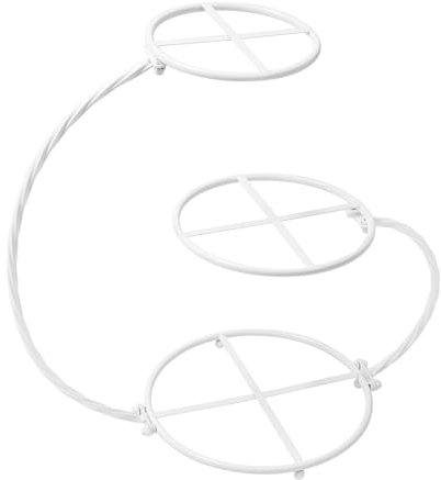 HEJIGOOD Alzata per torte a 3 ripiani in ferro, 30 cm, 25 cm, 20 cm, elegante espositore in metallo, per matrimoni, feste di compleanno, dessert (bianco)