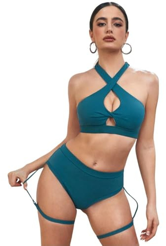 Rand Ropa Pole Dance Mujer, Indumentaria Pole Dance, Top Deportivo con Transparencia, Shorts de Cintura Alta, Indumentaria Sexy Deportiva para Pole Sport, Pole Exotic (Esmeralda, M)