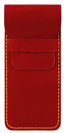 YPREWY Vintage Leder Stifteetui Großes Fach Taschen Tragbare Reise Füllfederhalter Organizer Hülle für Männer Frauen Antik Etui, rot