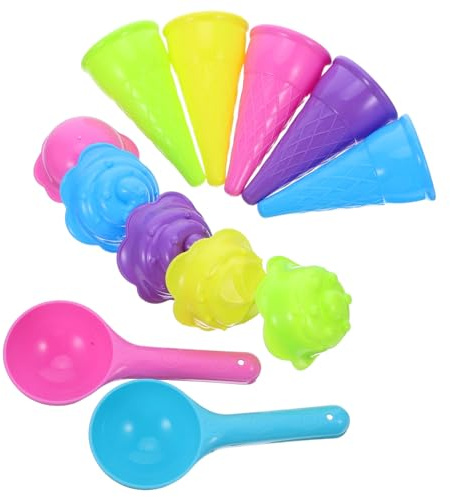 HANABASS 2sets Boy Girl's Mold Ice Cones Toys for Boys and Girls Plastic Beach Molds for Outdoor Beach Play and Sandbox Fun