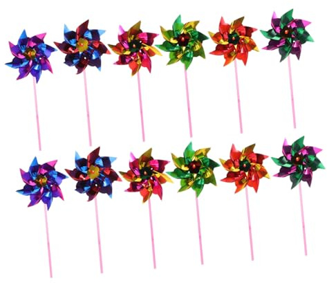 Gogogmee 100 Bunte Windräder aus Kunststoff zum Basteln für Kinder Leicht Einfach zu Halten als Partydekoration und Spielen zu Hause Zufällige Farbe