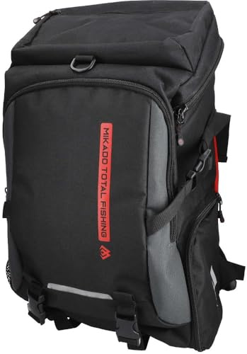 Mikado Waterproof MFT Drypack fiskeryggsäck, 30 l, svart, slitstarkt tyg, vattentät, med vadderade axelband, för fiske och utomhusaktiviteter, 50 x 30 x 20 cm