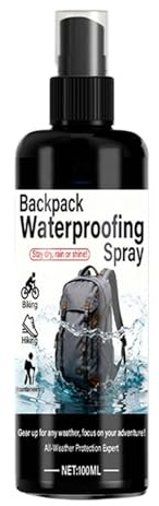 Spray imperméabilisant pour tissu 100 ml – Protection contre l'eau extérieure pour vestes, sacs à dos, chaussures, chapeaux, vêtements, camping, randonnée, voyage + serviette