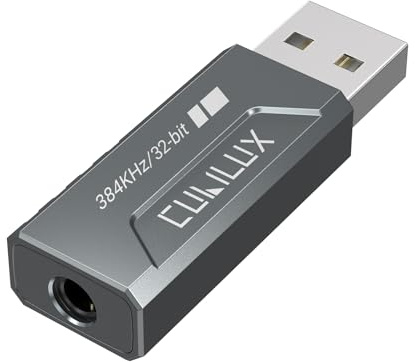 Cubilux USB A auf 3,5 mm TRRS Headset Adapter, 384kHz/32Bit | USB Audio Adapter mit 3,5 mm TRRS für Headset und Mikrofon, 384kHz/32Bit DAC für PC, Laptop, PS4, macOS und Linux