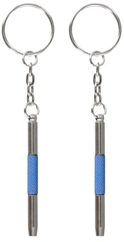 2 Pcs Mini Screwdriver Portable, Precision Eyeglasses Screwdriver Set, 3 in 1 Multifunction Eyeglasses Repair Kit, with Key Ring, for Glasses, Watches, and Jewelry