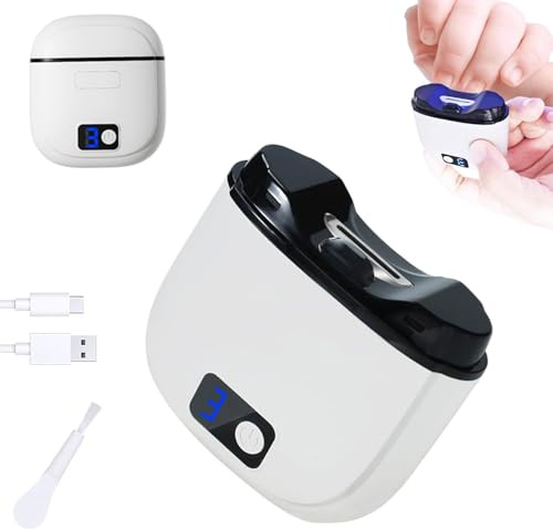 3 in 1 Electric Nail Clipper for Toenails Fingernail,3 Speeds Automatic Electric Nail Clippers with LED Display,Toe Nail Clipper,Rechargeable Safety Electric Fingernail Trimmer for Seniors,Adults,Baby