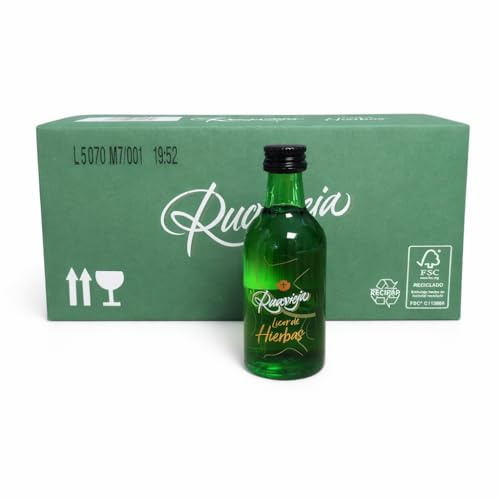 Ruavieja Licor de Hierbas, Miniatura 5cl, Pack de 12 Unidades, 30% Vol., Origen España