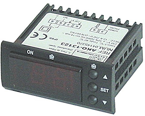 AKO AKO-13123 - Regulador electrónico (230 V CA, para NTC de -50 hasta +99 °C, dimensiones 58 x 25,4 mm, pantalla de 21 - 2 dígitos, versión de montaje NTC)