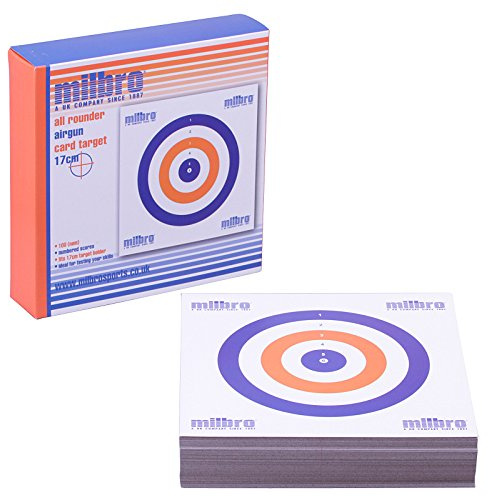 MILBRO 17cm Thick Card Targets Air Rifle Pistol Airgun Targets Red White & Blue Approx 100 Pack