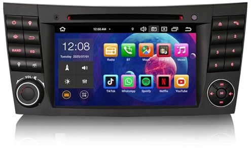 4G+64GB 8-Core Android 14 Radio Coche Estéreo para Mercedes Benz E/CLS Class W211 W219 Autoradio GPS Navigador Wireless Carplay Android Auto DSP Bluetooth 5.0 A2DP WiFi Dab+IPS