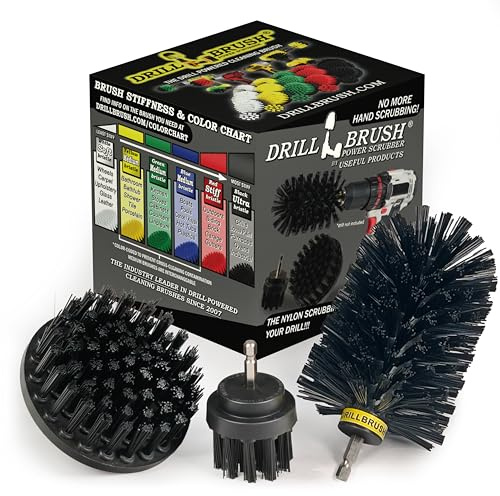 Juego de accesorios de cepillo de limpieza para parrilla, accesorios de limpieza de cepillo para barbacoa para taladro eléctrico, juego de cepillos de limpieza negros ultra rígidos, cepillo de