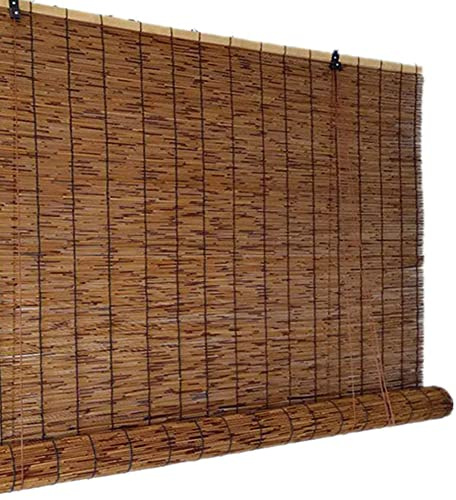 SWB Blinds Tenda retrò a canne di carbonizzazione, Tende Romane tapparelle a rulli di bambù, Tende da Sole cieche Tende di bambù, Personalizzabili, per Balcone/Ufficio, Impermeabile/Traspirante