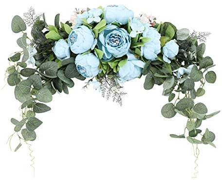 HAOSHICS Künstliche Pfingstrosen-Girlande aus Kunstseide, bunt, gemischte Frühlingsblumen-Girlande mit Pfingstrose für Hochzeitsbogen Tischdekoration zum Aufhängen, Heimspiegel, Wanddekoration