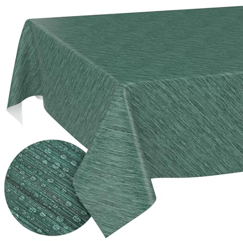 ANRO Wachstuchtischdecke Grün Rechteckig 160x140 cm Schnittkante | Abwaschbar · Rutschfest · Pflegeleicht · Wasserabweisend · Wetterfest für In- & Outdoor