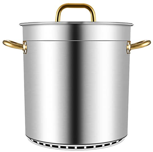Suppen-Eimer/Suppentopf-Kommerzieller Großkapazität 304 dicker Flossenergieersparung Doppelboden-Topf mit Deckel (Size : 35cm)