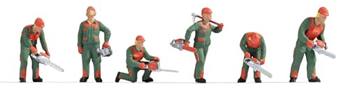 NOCH Baumfällarbeiten Sound-Szene, realistische Motorsägen Geräusche mit 6 Waldarbeitern in N-Spur handkoloriert und mikro-Sound für Diorama
