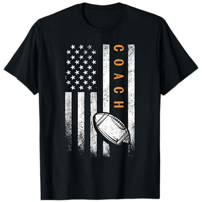 Football Coach American Flag Football Trainer Coaching T-Shirt