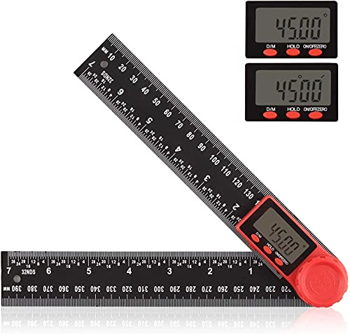 RJJ Righello dell'angolo digitale, 2 in 1 Digital Angle Finder Ruler Goniometro, Gommometro digitale con display LCD, strumenti di misurazione a 360 ° (Color : 200mm)