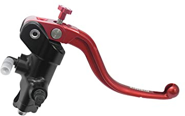 Pompa Freno - Lavorata CNC - 16X16 Con Corpo Pompa Anodizzato, Leva Fissa Corta Rosso (Pomello+Leva) per Ducati Scrambler Icon dal 2015 al 2022, CC 800