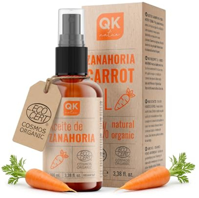 KAROTTENÖL 100 ml - 100% rein und natürlich - Natürlicher Solarbräuner - Spendet Feuchtigkeit und verjüngt die Haut - Repariert das Haar - Glasflasche