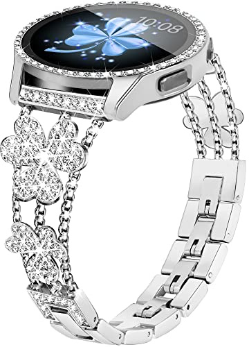 Vamyzji Kompatibel mit Samsung Galaxy Watch 4 Armband 40mm,Samsung Galaxy Watch 5 armband 40mm, Metallarmband für Samsung Watch 4 mit 40mm Gehäuse,Leicht Verstellbares,Glamouröses,Glänzendes Damen