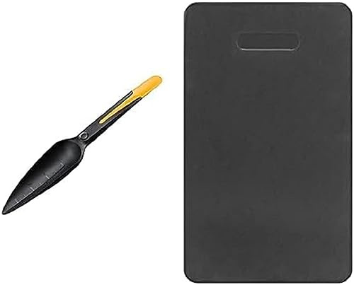 Fiskars Saatgut-Pflanzenkelle, Solid, 29,8 cm, 27 g, Kunststoff, 1057641 und Knieschoner, Schaumstoff-Füllung mit feuchtigkeitsbeständigem Bezug, 46 x 28 x 2 cm, Solid, 1062832